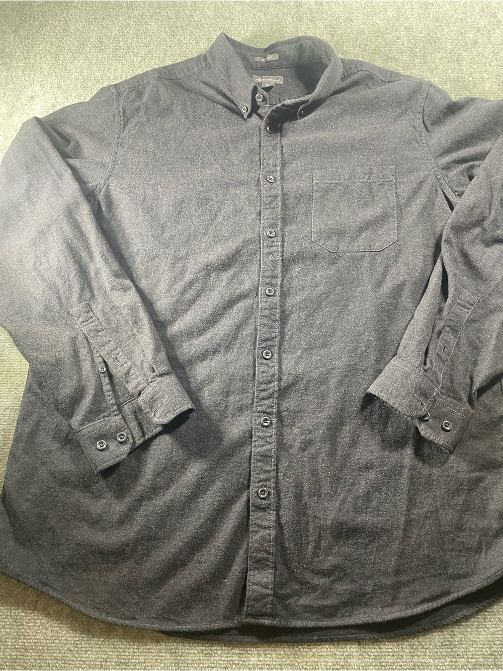 Eddie Bauer Charcoal Button-Front Shirt Jacket